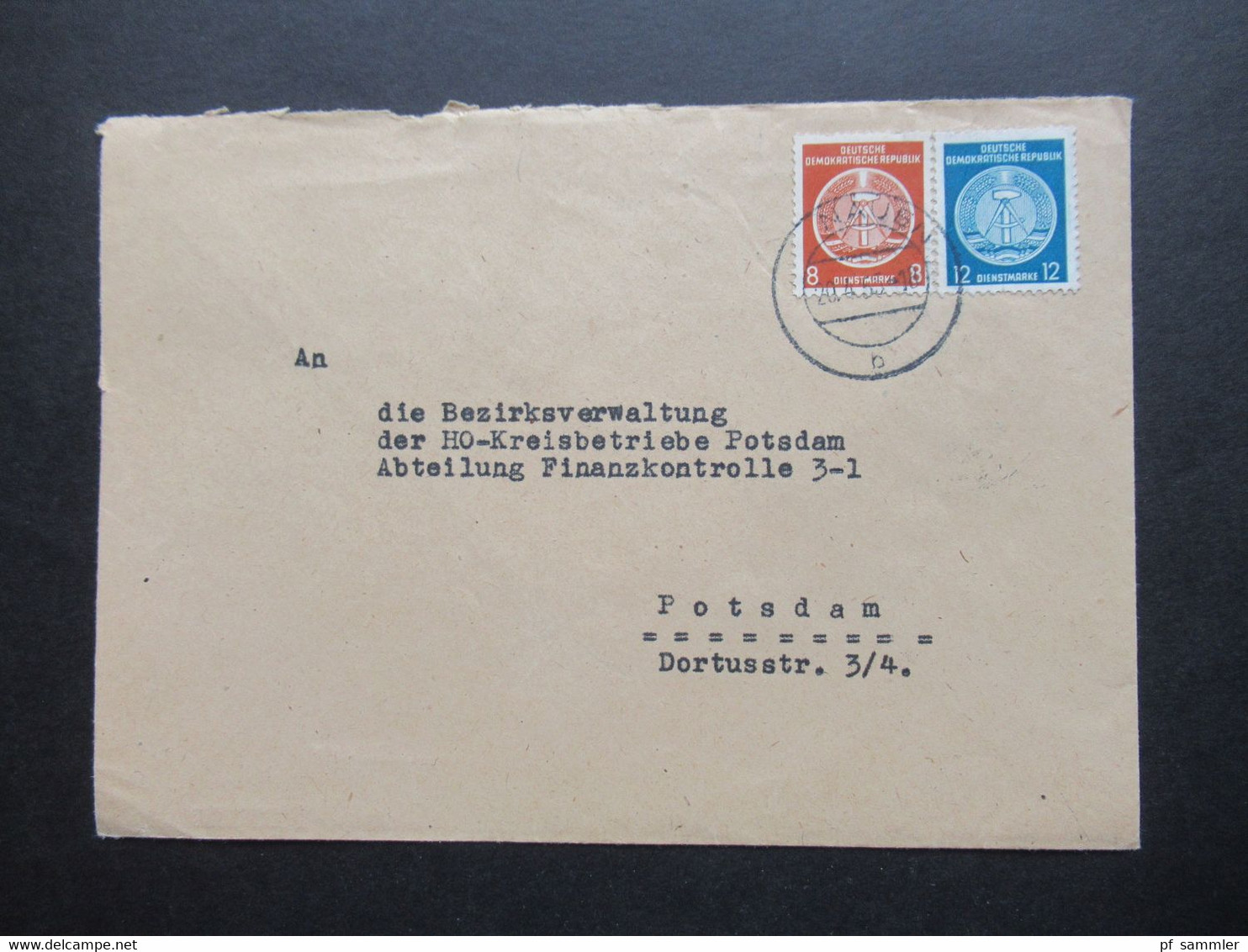 DDR Dienst MiF Zweier Ausgaben Nr. 3 Und 20 Stempel Nauen 20.4.1955 Nach Potsdam Gesendet - Sonstige & Ohne Zuordnung