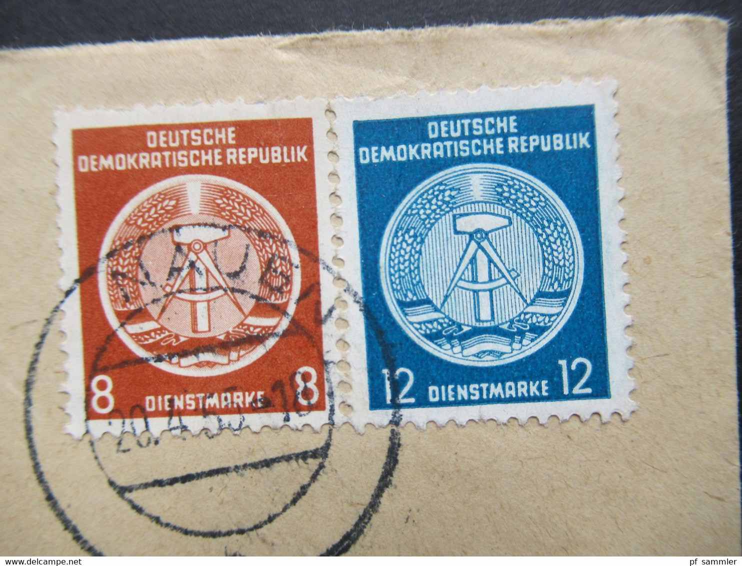 DDR Dienst MiF Zweier Ausgaben Nr. 3 Und 20 Stempel Nauen 20.4.1955 Nach Potsdam Gesendet - Altri & Non Classificati