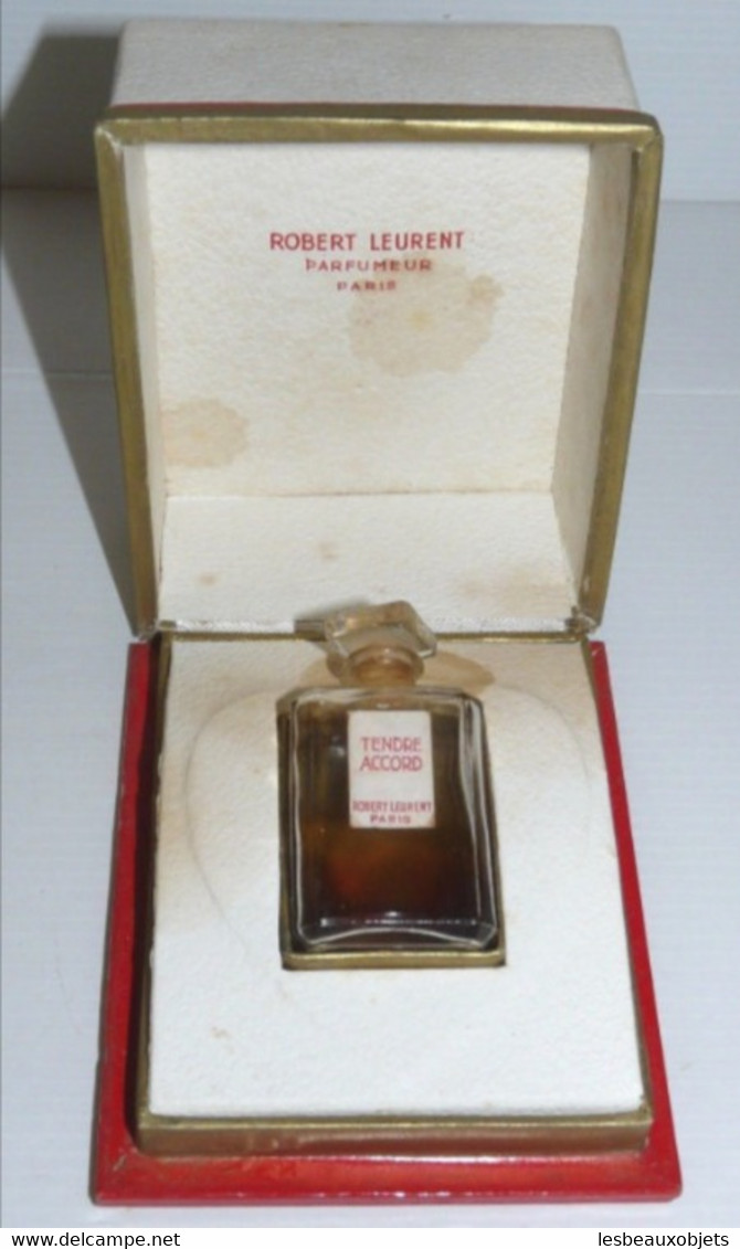 RARE ANCIEN FLACON PARFUM ROBERT LEURENT PARIS TENDRE ACCORD EN BOITE COLLECTION Déco Collection Vitrine - Flacons (vides)