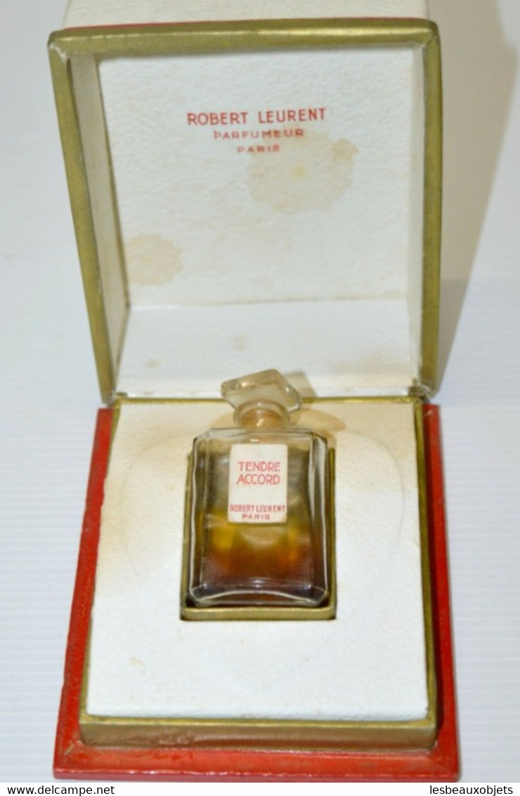 RARE ANCIEN FLACON PARFUM ROBERT LEURENT PARIS TENDRE ACCORD EN BOITE COLLECTION Déco Collection Vitrine - Flacons (vides)