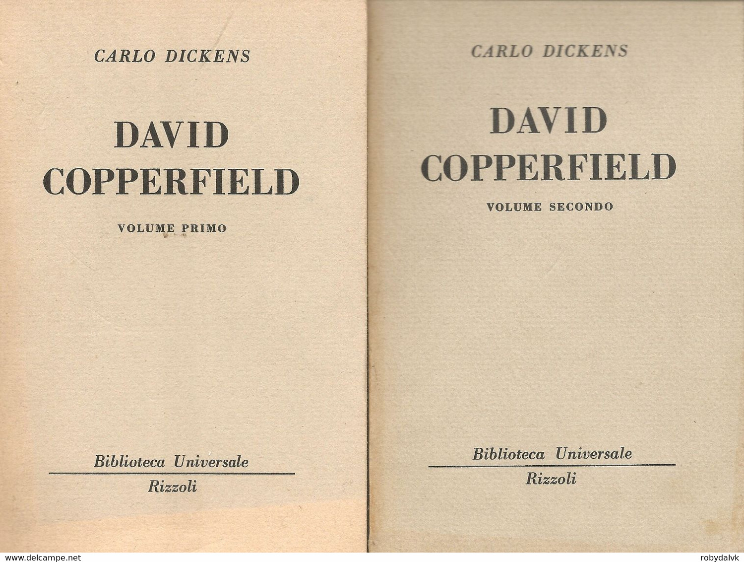 LB176 - CHARLES DICKENS : DAVID COPPERFIELD (due Volumi) - Ediciones De Bolsillo