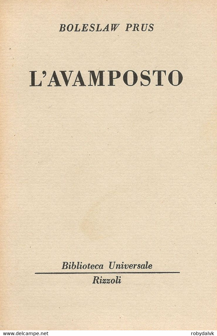 LB181 - BOLESLAW PRUS : L'AVAMPOSTO - Pocket Books