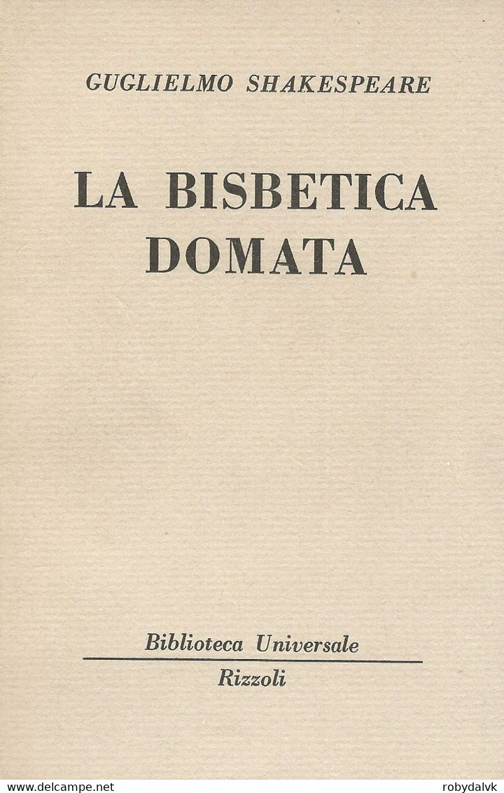 LB188 - WILLIAM SHAKESPEARE : LA BISBETICA DOMATA - Editions De Poche