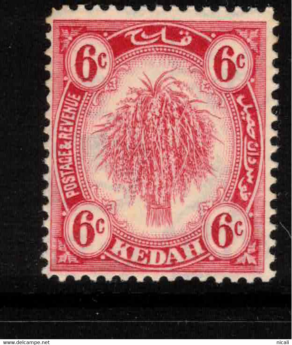 KEDAH 1922 6c Carmine SG 56 HM #ASL2 - Kedah