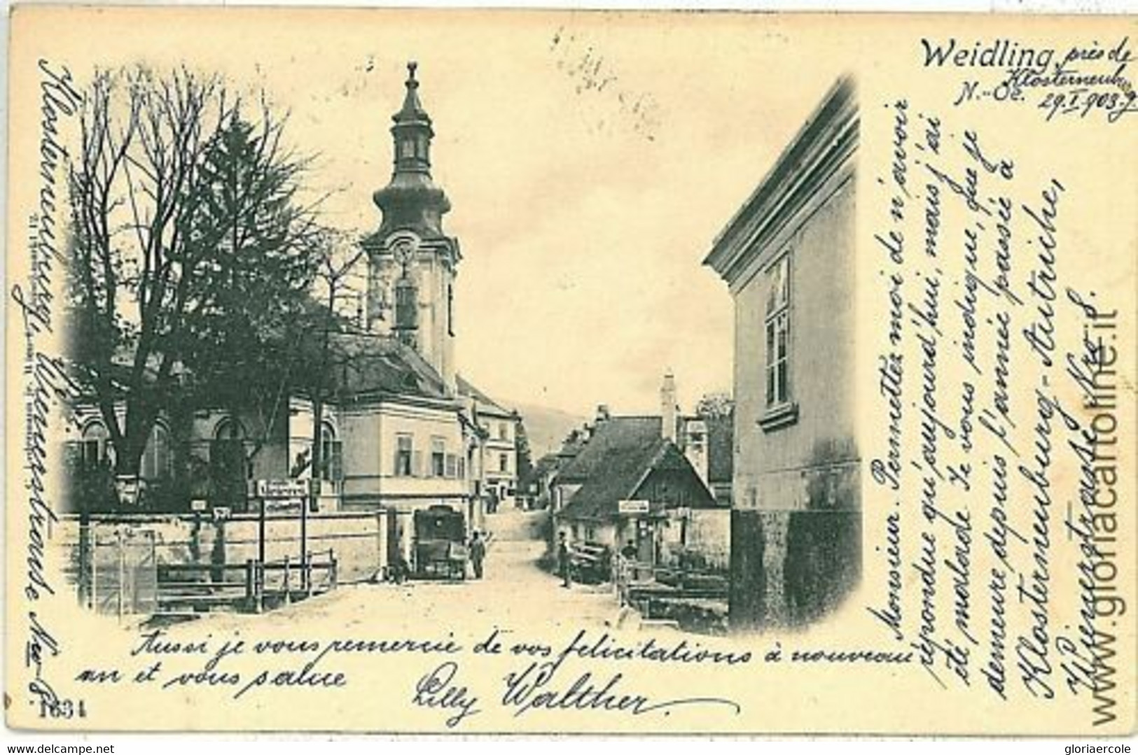 00360  -  AUSTRIA  OSTERREICH - Ansichtskarte  VINTAGE POSTCARD - Weidling 1903 - Klosterneuburg