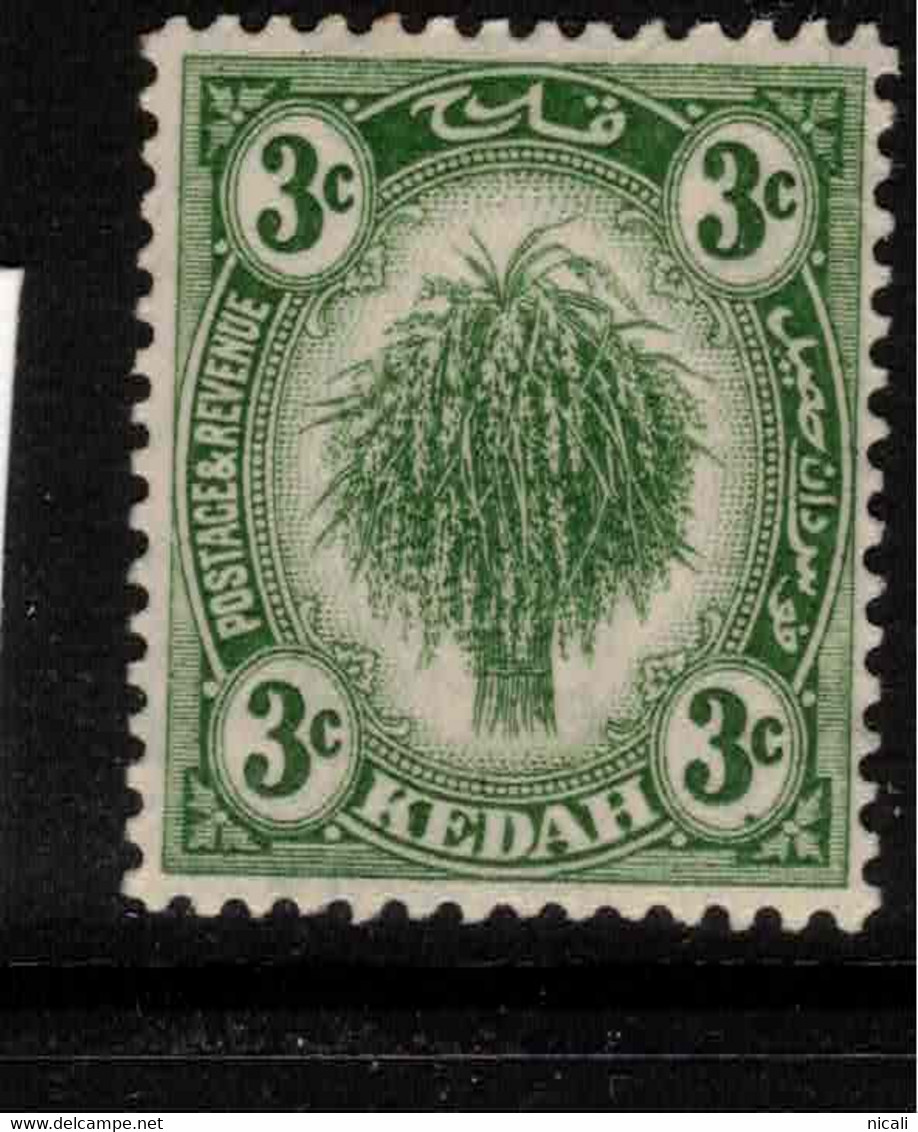 KEDAH 1922 3c Green SG 53 HM #ASL1 - Kedah