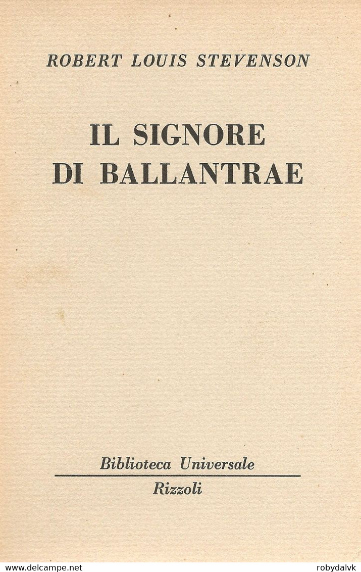 LB196 - ROBERT LOUIS STEVENSON : IL SIGNORE DI BALLANTRAE - Taschenbücher