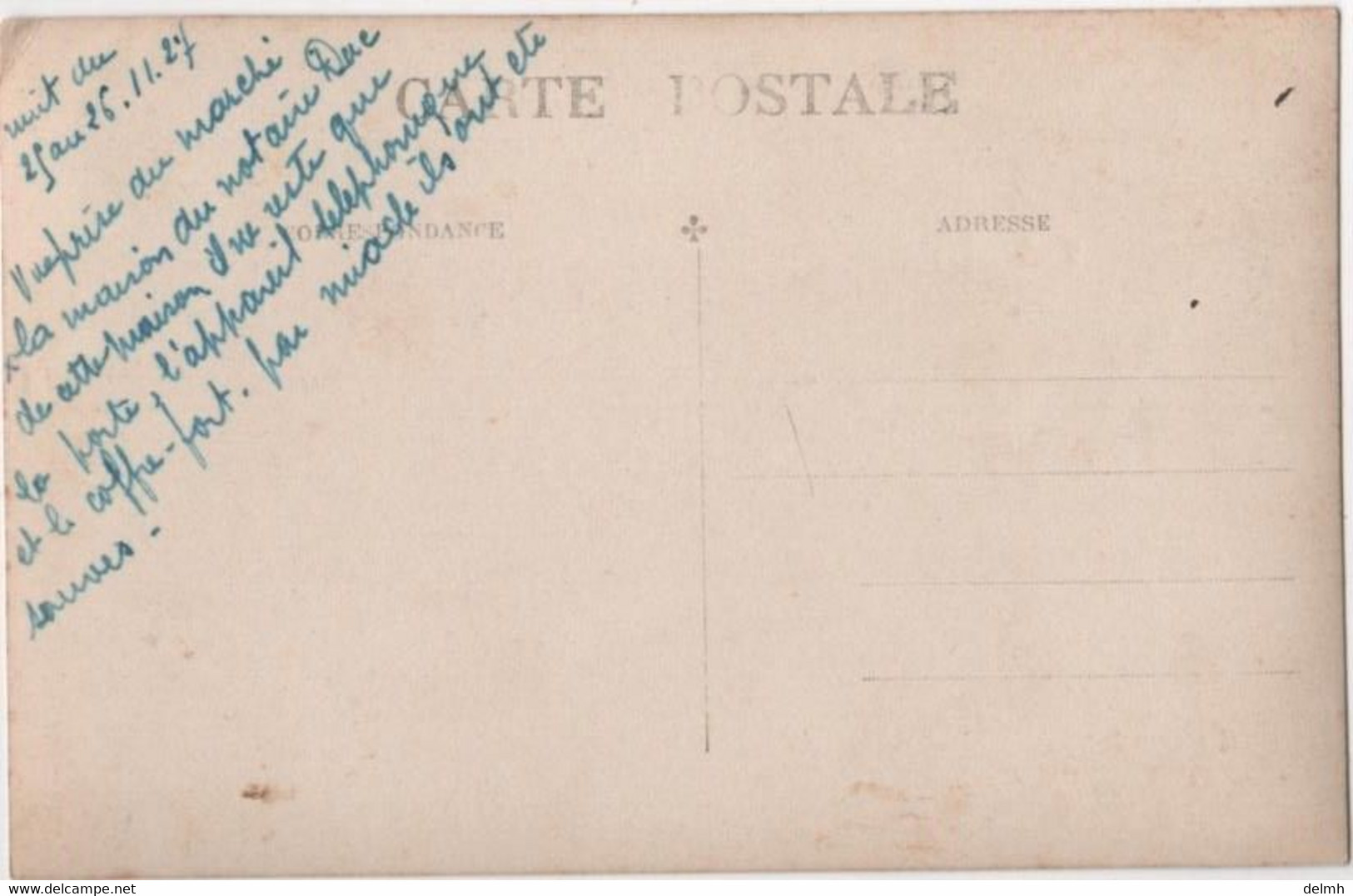 Carte Photo ALGERIE - MOSTAGANEM - INONDATIONS DU 26 NOVEMBRE 1927 Maison Du Notaire Duc - Mostaganem