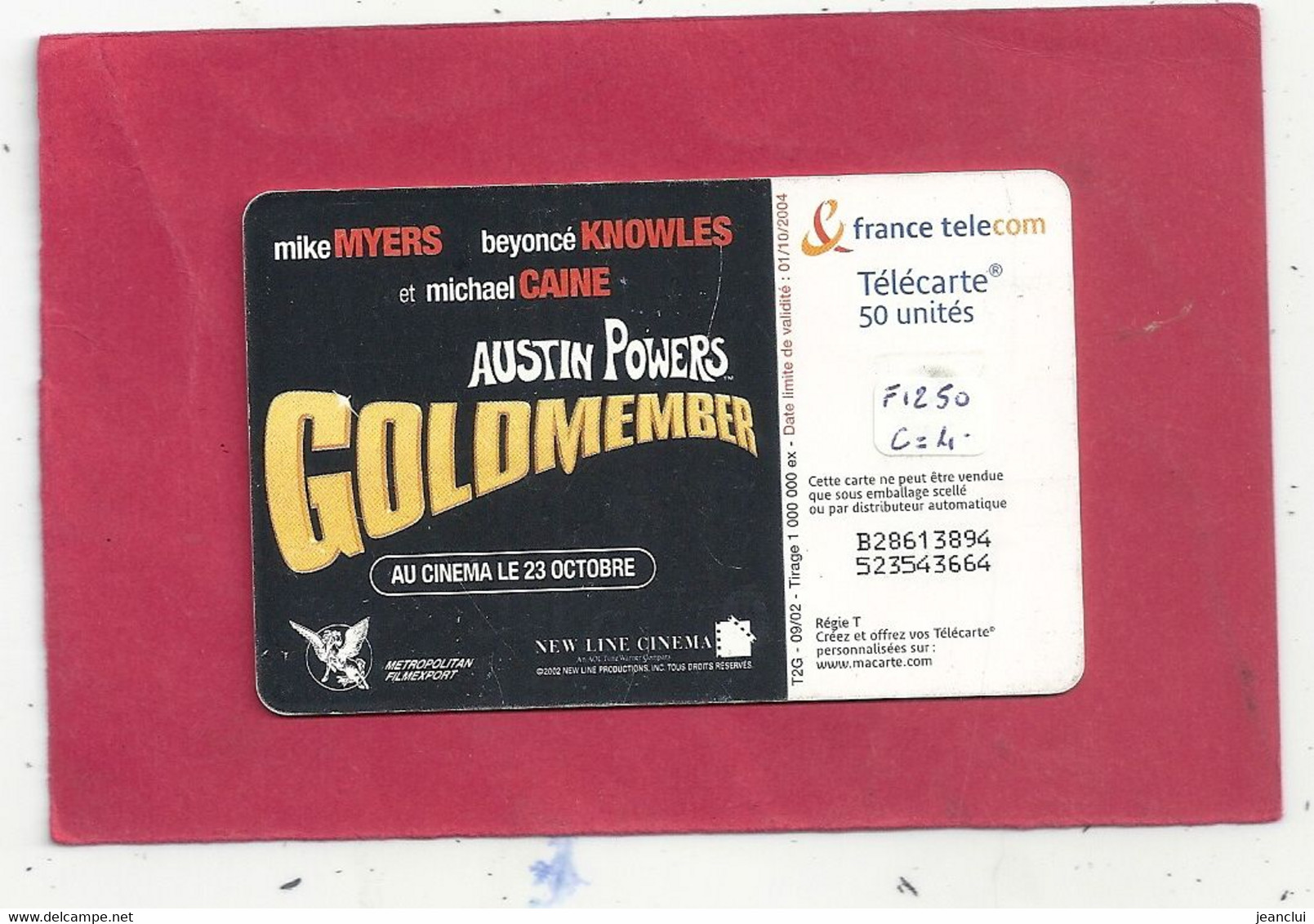 F 1250  -  AUSTIN POWERS Les Mechants .  50U  -  09/02 .  Cote : 12 €   2 SCANES - 2002