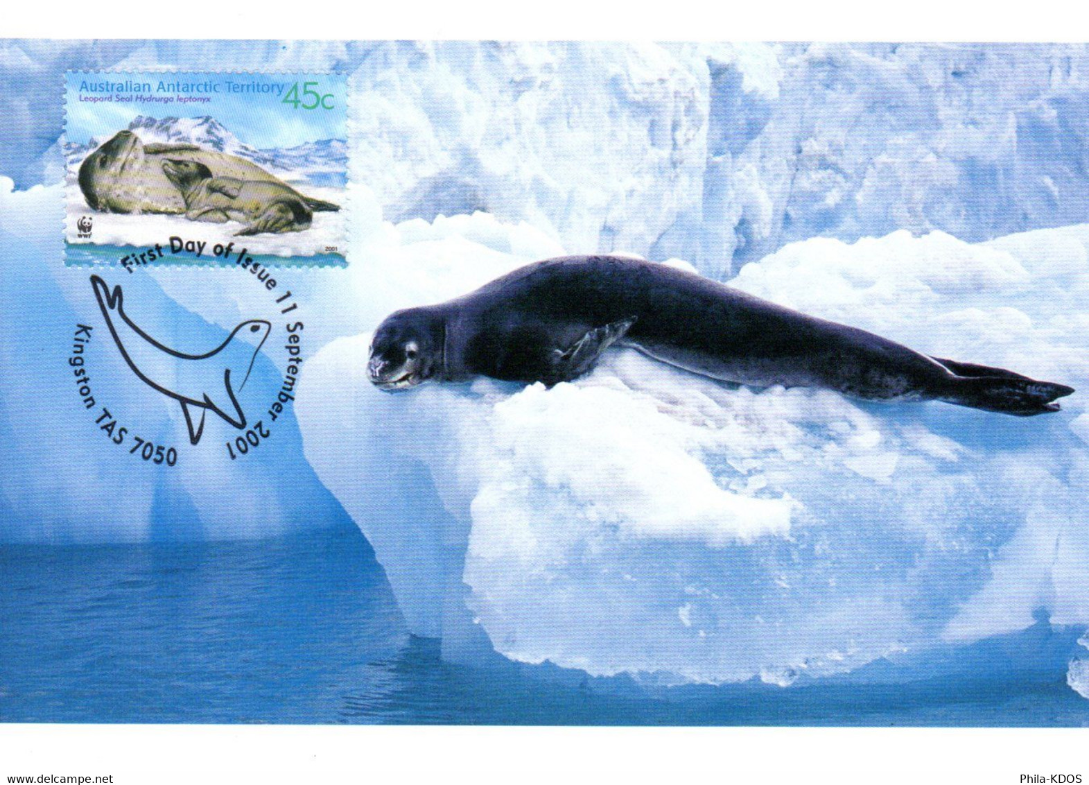 &#9989;  " LEOPARD DES MERS / A.A.T. " Sur Carte Maximum Et PAP Neuf Du Territoire Antarctique Australien De 2005.CM - Tarjetas – Máxima