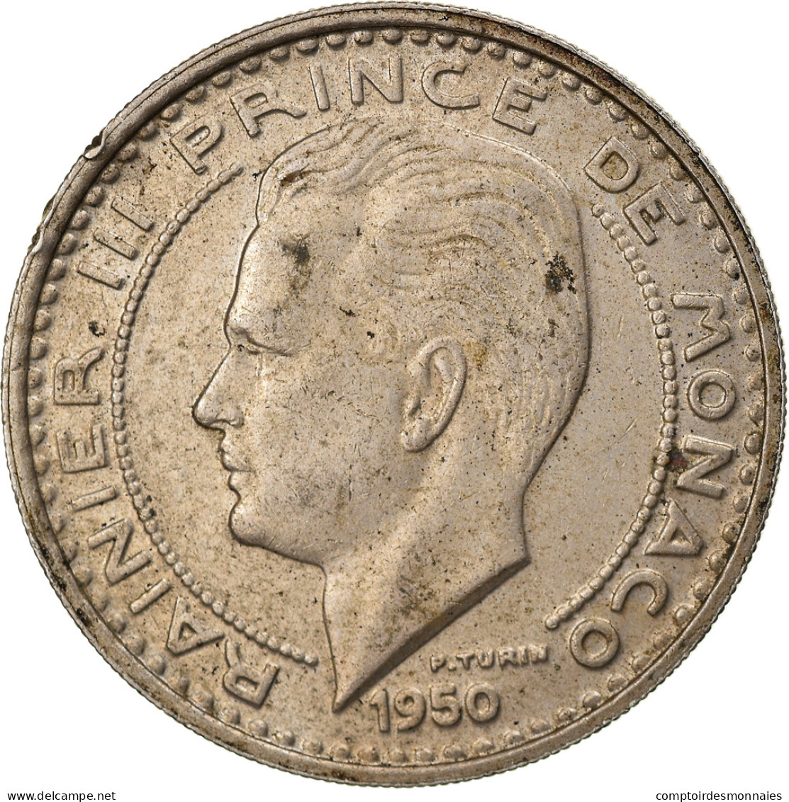 Monnaie, Monaco, Rainier III, 100 Francs, Cent, 1950, TTB, Copper-nickel - 1949-1956 Franchi Antichi