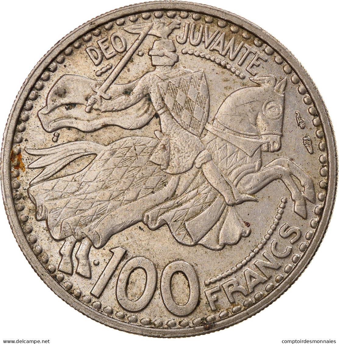 Monnaie, Monaco, Rainier III, 100 Francs, Cent, 1950, TTB, Copper-nickel - 1949-1956 Alte Francs