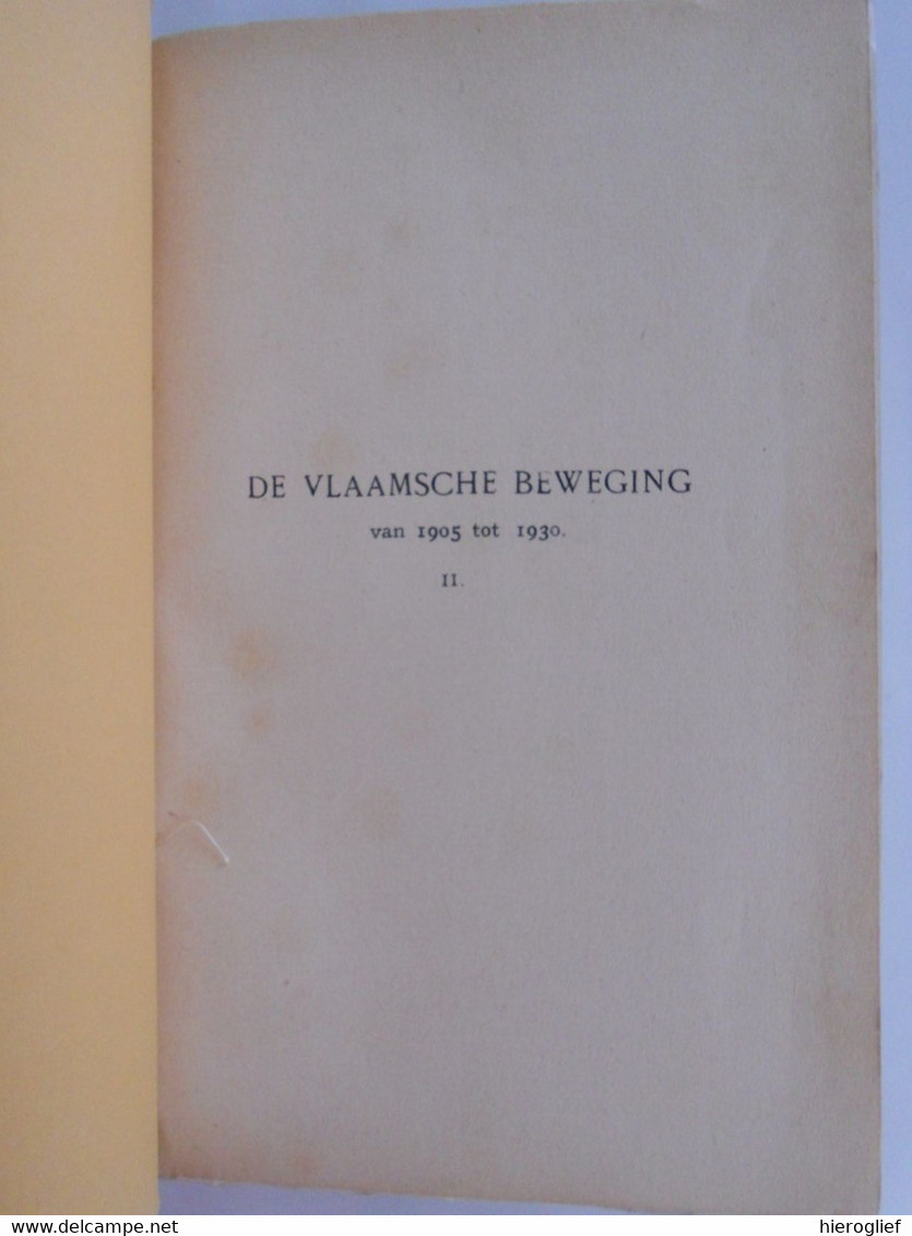 DE VLAAMSCHE BEWEGING van 1905 tot 1930 - 2 delen door Maurits Basse Ledeberg Gent vlaamse vlaanderen