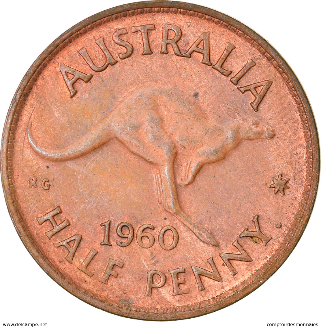 Monnaie, Australie, Elizabeth II, 1/2 Penny, 1960, TTB, Bronze, KM:61 - ½ Penny