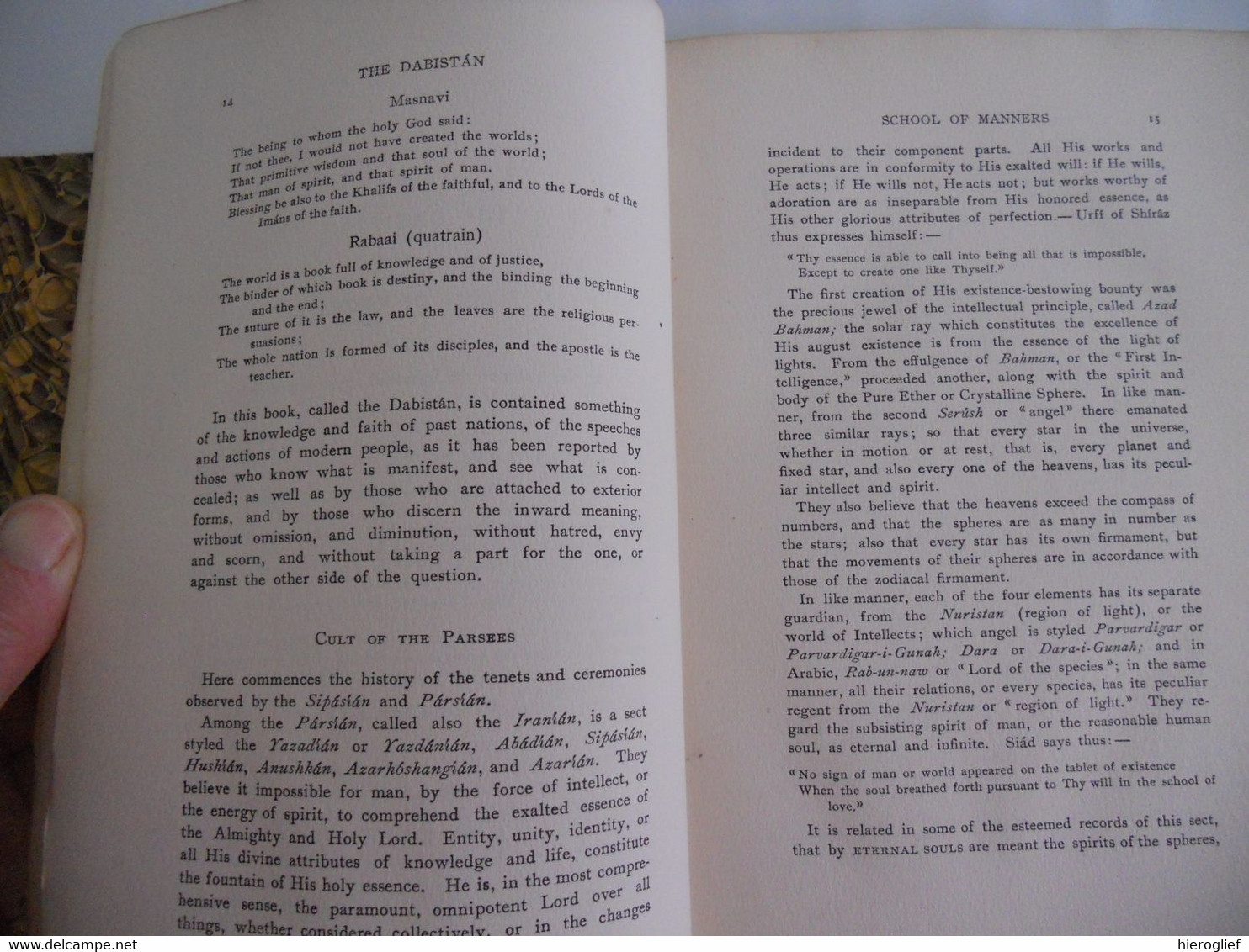 ORIENTAL LITERATURE - THE DABISTAN Or SCHOOL OF MANNERS Nations Of The East David Shea Anthony Troyer Introducti Jackson - Critiques Littéraires