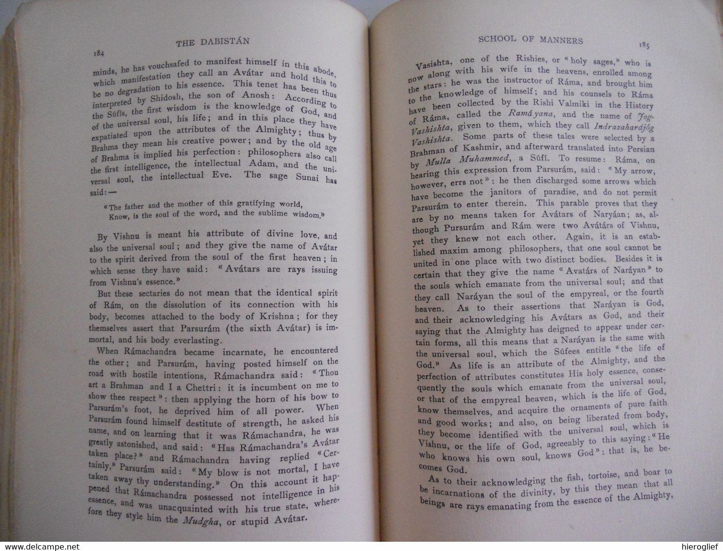 ORIENTAL LITERATURE - THE DABISTAN or SCHOOL OF MANNERS nations of the East David Shea Anthony Troyer introducti Jackson