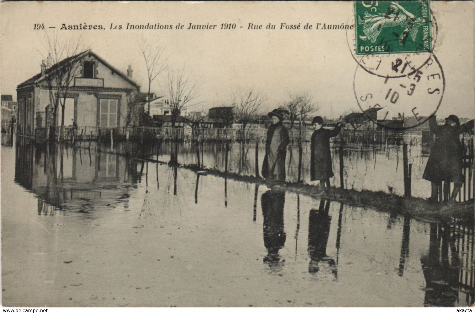 CPA ASNIERES Les Inondations De Janvier 1910 - Rue Du Fosse (1149848) - Arnières