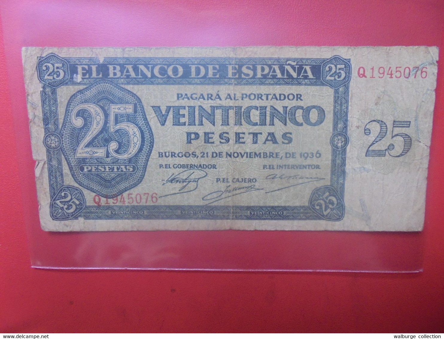 ESPAGNE 25 PESETAS 1936 Circuler (B.24) - 25 Pesetas