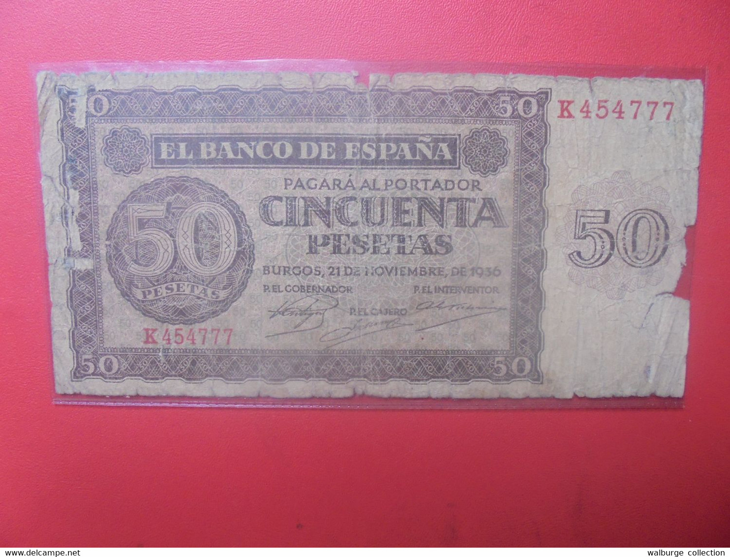 ESPAGNE 50 PESETAS 1936 Beaucoup Circuler (B.24) - 50 Peseten