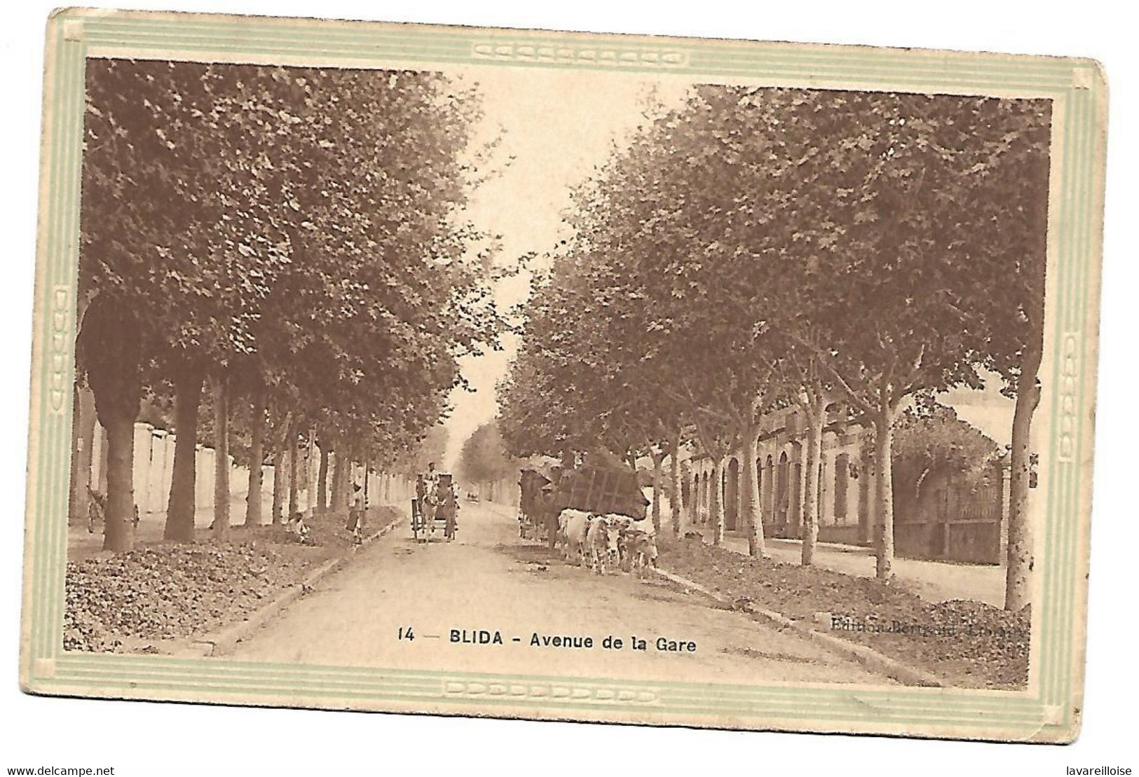 CPA ALGERIE BLIDA AVENUE DE LA GARE VIEILLE EDITION ENCADREE  RARE BELLE CARTE !! - Blida