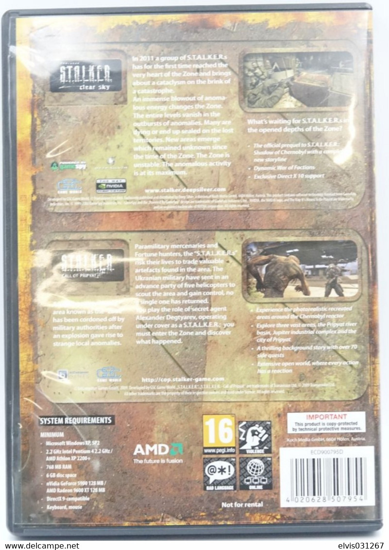 PERSONAL COMPUTER PC GAME : S.T.A.L.K.E.R. STALKER CLEAR SKY & CALL OF PRIVYAT RADIOACTIVE EDITION - RARE - THQ - PC-Spiele