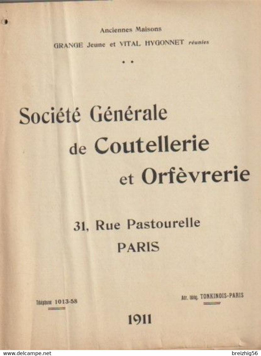 Sté Gale De Coutellerie Et Orfèvrerie Catalogue 1911 (couteaux, Tire-bouchons, Greffoirs, Rasoirs, Ciseaux...) 152 Pages - Advertising