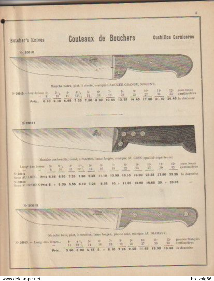 Sté Gale De Coutellerie Et Orfèvrerie Catalogue 1911 (couteaux, Tire-bouchons, Greffoirs, Rasoirs, Ciseaux...) 152 Pages - Advertising