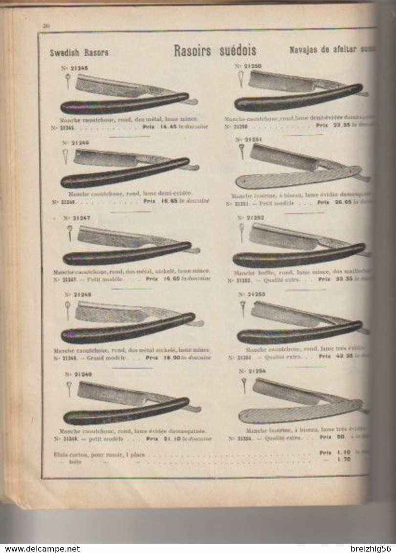 Sté Gale de coutellerie et orfèvrerie Catalogue 1911 (couteaux, tire-bouchons, greffoirs, rasoirs, ciseaux...) 152 pages