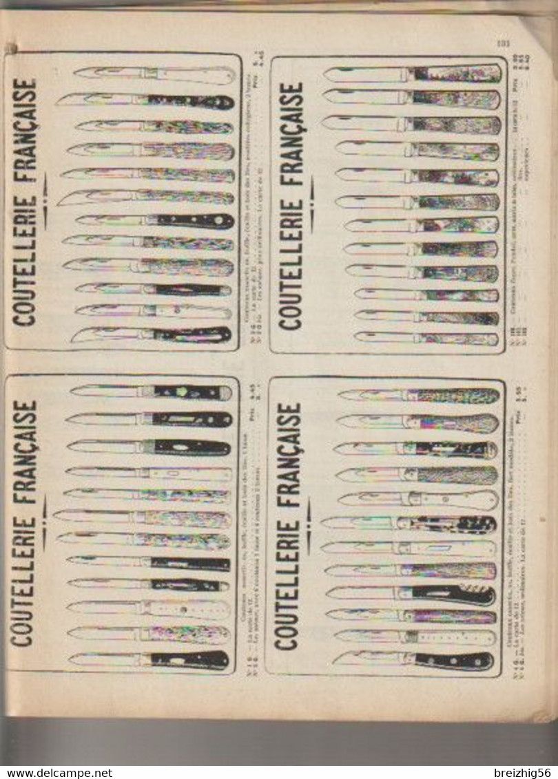 Sté Gale de coutellerie et orfèvrerie Catalogue 1911 (couteaux, tire-bouchons, greffoirs, rasoirs, ciseaux...) 152 pages