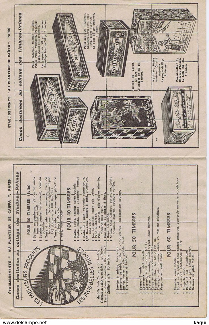 PARIS - AU PLANTEUR DE CAÏFFA - 13 Rue Joanès Et Rue Boulitte ( XIVe ) Carnet De Timbres-Primes - 20 Pages - Reclame