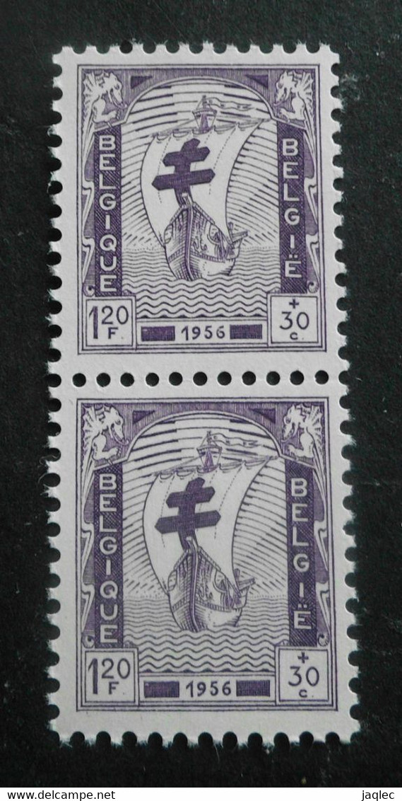 1955 : Cob 1000** X 2 (sans Charnière D14 ) - Unused Stamps