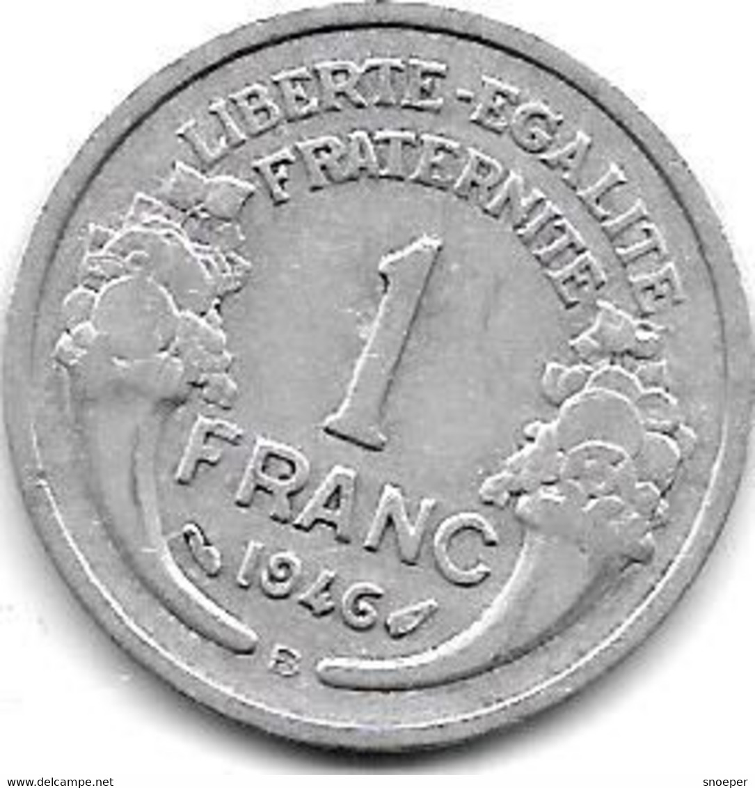 *france 1 Franc 1946 B  Km 885a.2  Vf+ - 1 Franc