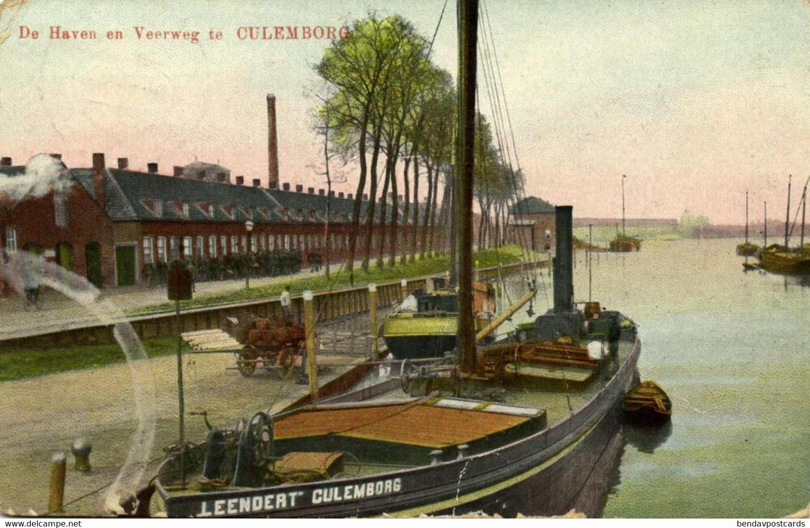 Nederland, CULEMBORG, De Haven En Veerweg, Boot "Leendert" (1932) Ansichtkaart - Culemborg