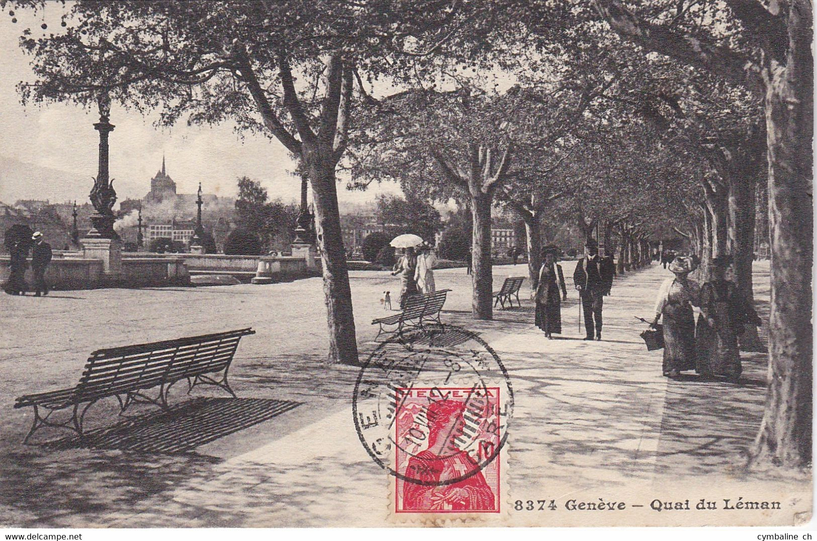 GENEVE - Quai Du Léman (affranchie & écrite, 1912) - Genève