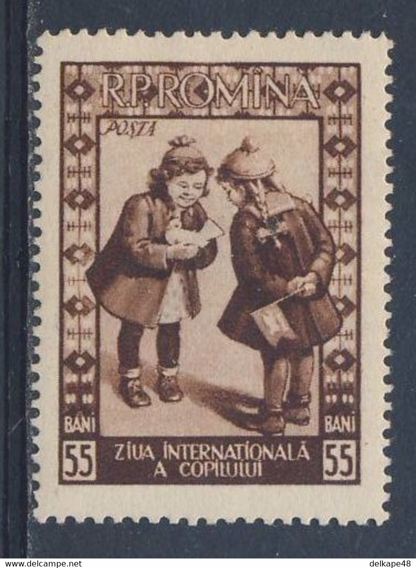 Romania Romana Rumänien 1955 Mi 1516 YT 1379 SG 2376 * MH - Zwei Kinder Mit Taube - Weltkindertag / Int. Children's Day - UNO