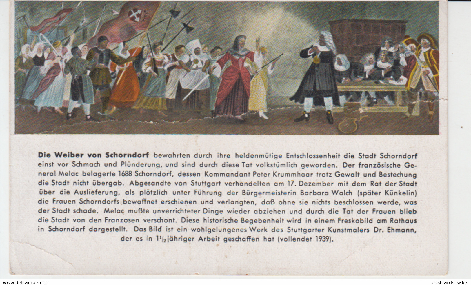 Deutschland - Schorndorf - Die Weiber Von Schorndorf - 1688 - General Melac - Painting Fresco Kunstler - Schorndorf