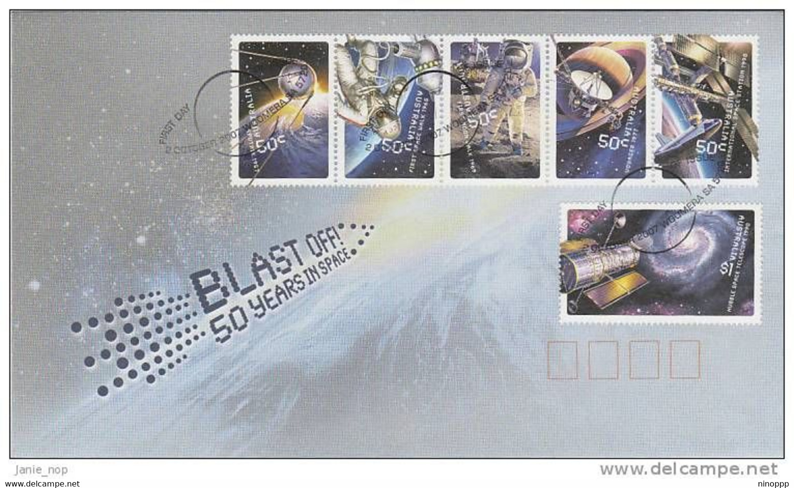 Australia 2007 Blast Off 50 Years In Space FDC - Ozeanien