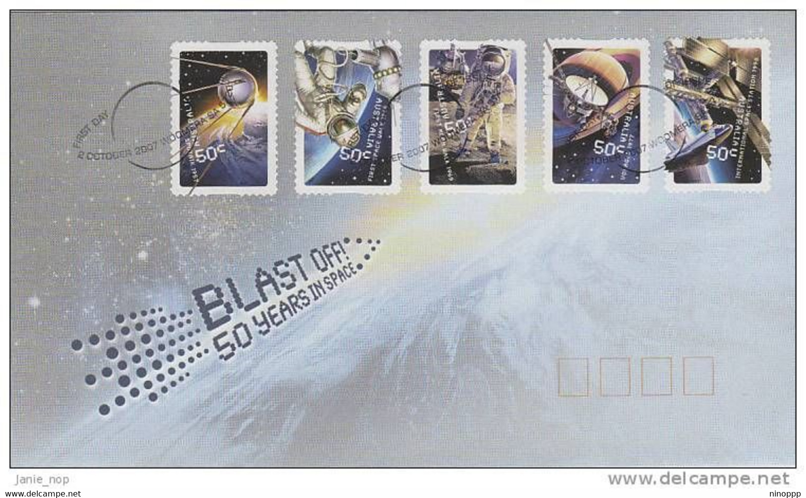 Australia 2007 Blast Off 50 Years In Space P&S FDC - Oceanía