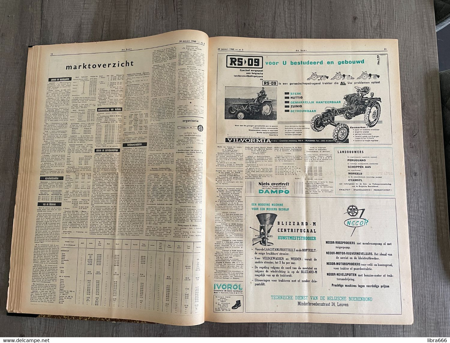 DE BOER - Weekblad van de Belgische Boerenbond Leuven - Volledige jaargang 1960 nr 1-53 ingebonden met inhoudsopgave