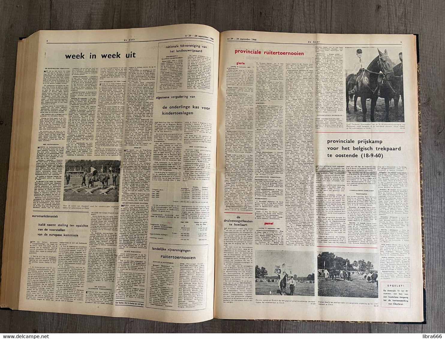 DE BOER - Weekblad van de Belgische Boerenbond Leuven - Volledige jaargang 1960 nr 1-53 ingebonden met inhoudsopgave