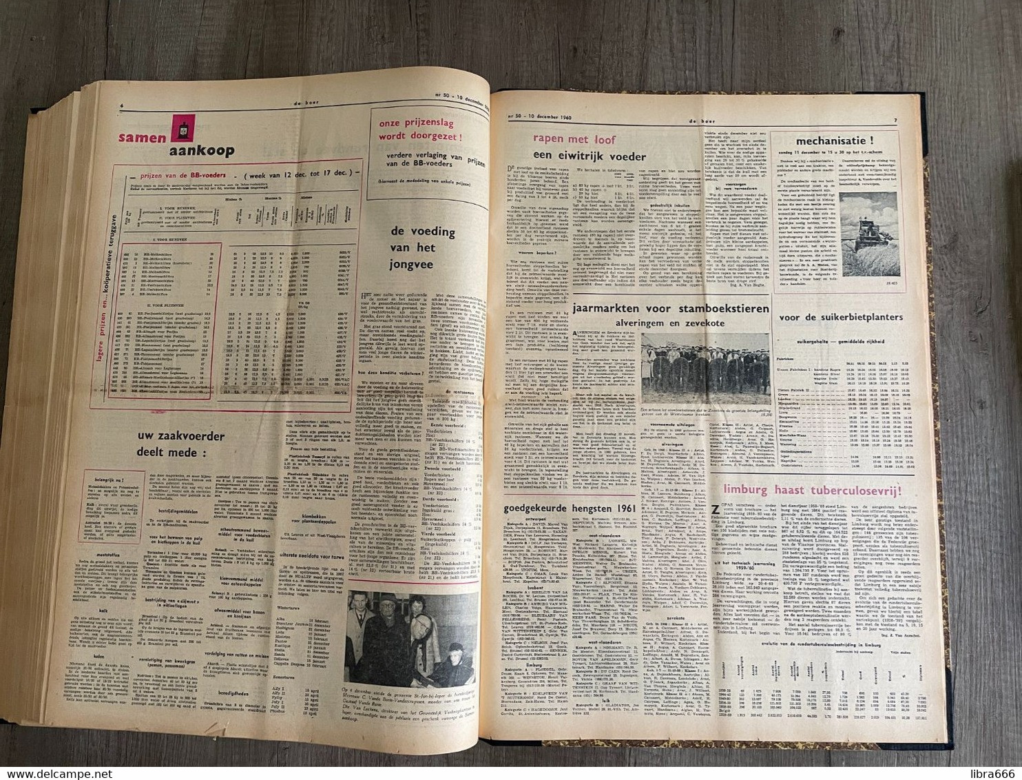 DE BOER - Weekblad van de Belgische Boerenbond Leuven - Volledige jaargang 1960 nr 1-53 ingebonden met inhoudsopgave