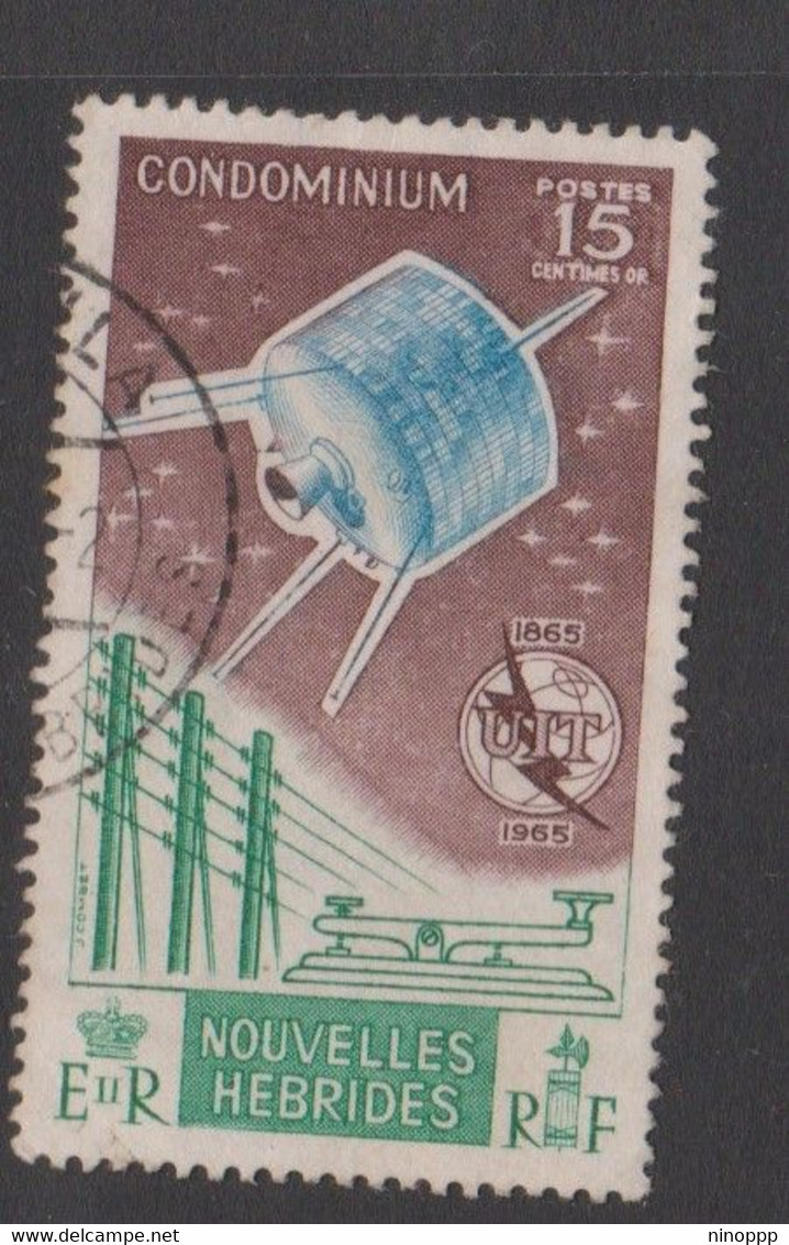 New Hebrides French Scott 124 1965 ITU Centenary 15c Satellite,used - Oceanía