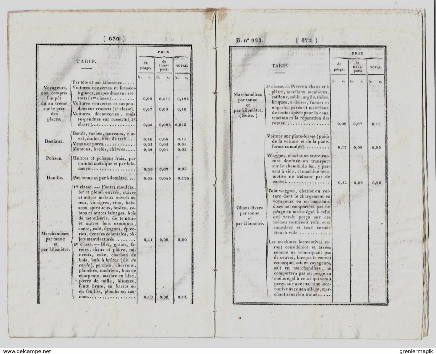 Bulletin Des Lois 923 1842 Prolongement Jusqu'au Havre Du Chemin De Fer De Paris à Rouen (Charles Laffitte Et Compagnie) - Décrets & Lois