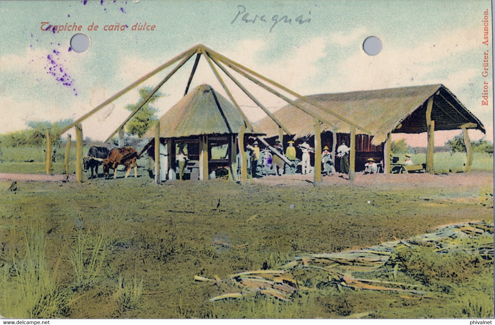 PARAGUAY , T.P.  CIRCULADA , TRAPICHE DE CAÑA DULCE - Paraguay