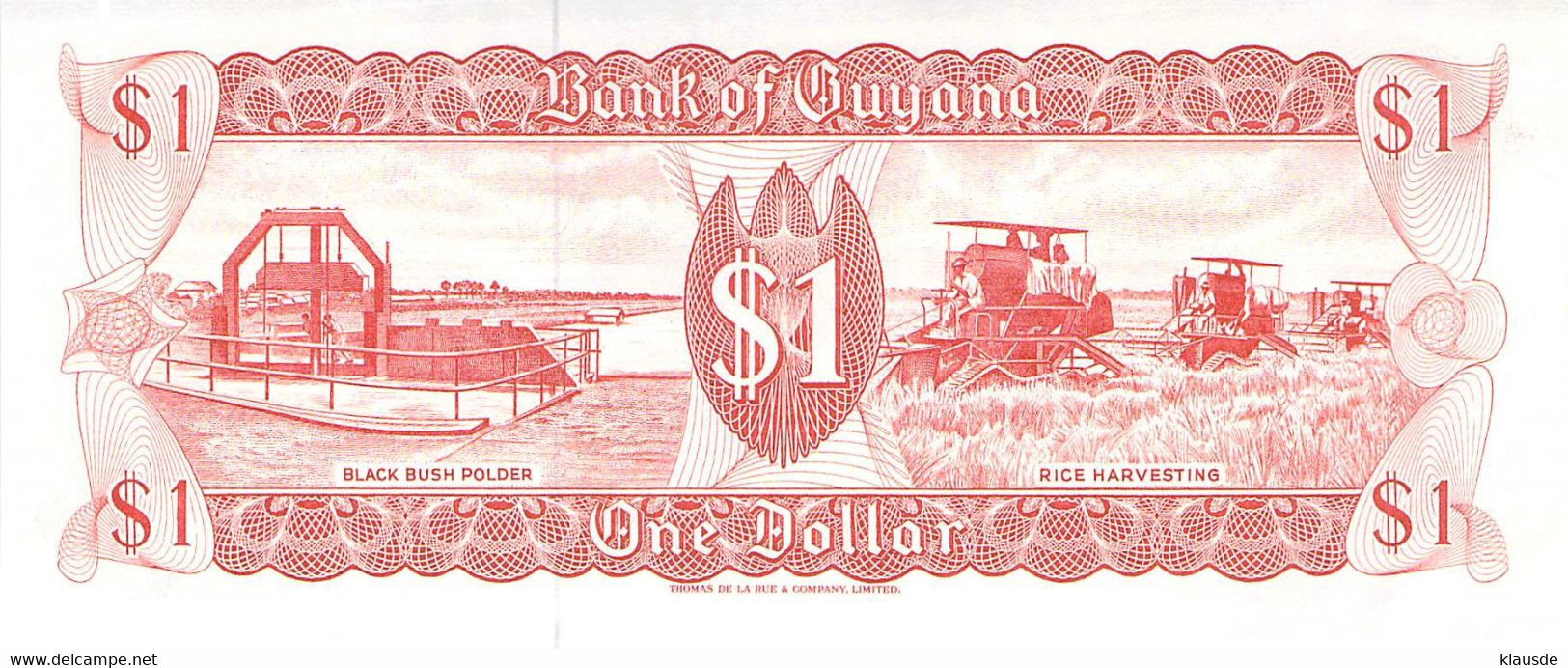 One Dollar Bank Of Guyana UNC - Guyana