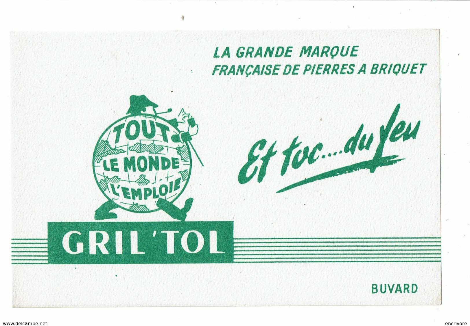 Buvard GRIL ' TOL Gril'tol Pierre à Briquet Et Toc Du Feu - Tabacco & Sigarette