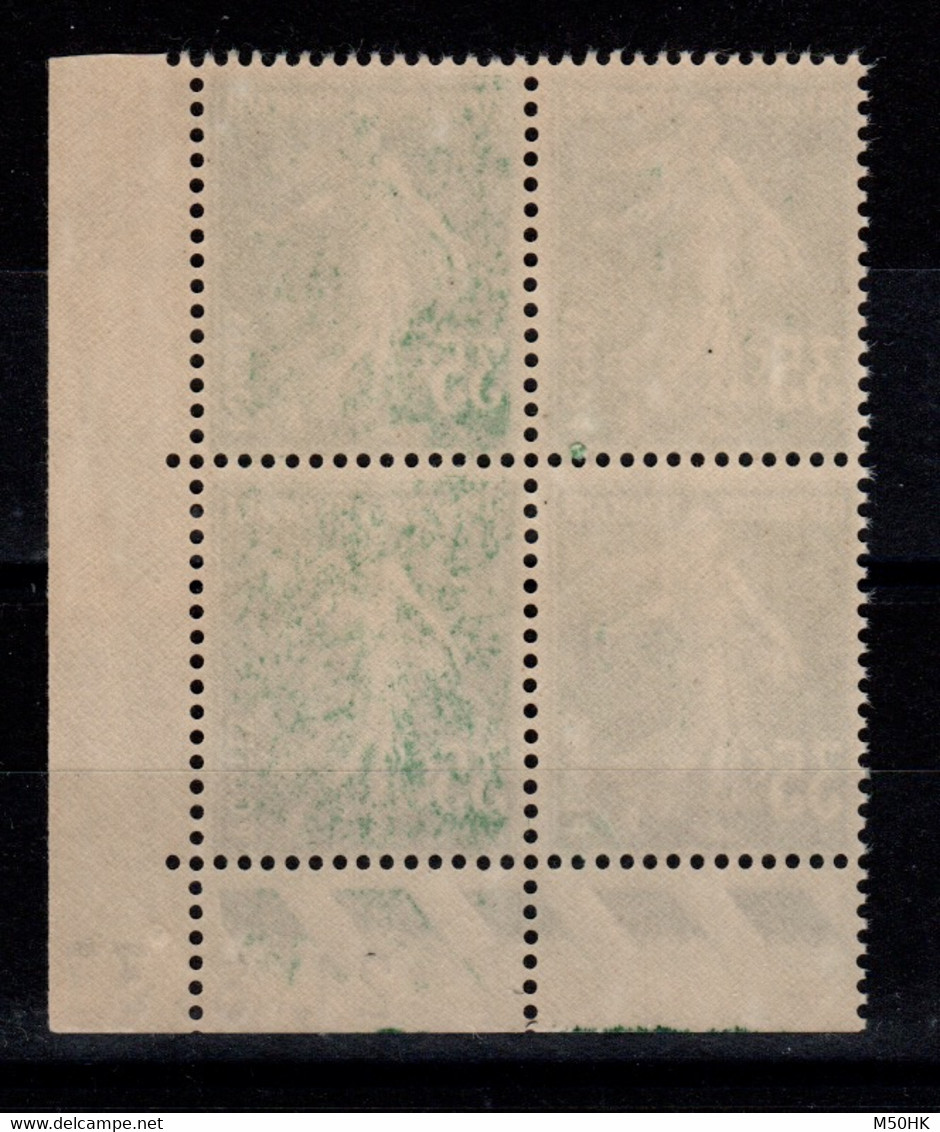 Coin Daté - Variete - YV 361 N** Semeuse Du 21.8.37 Avec Debut De Recto Verso Sur 2 Timbres - 1930-1939