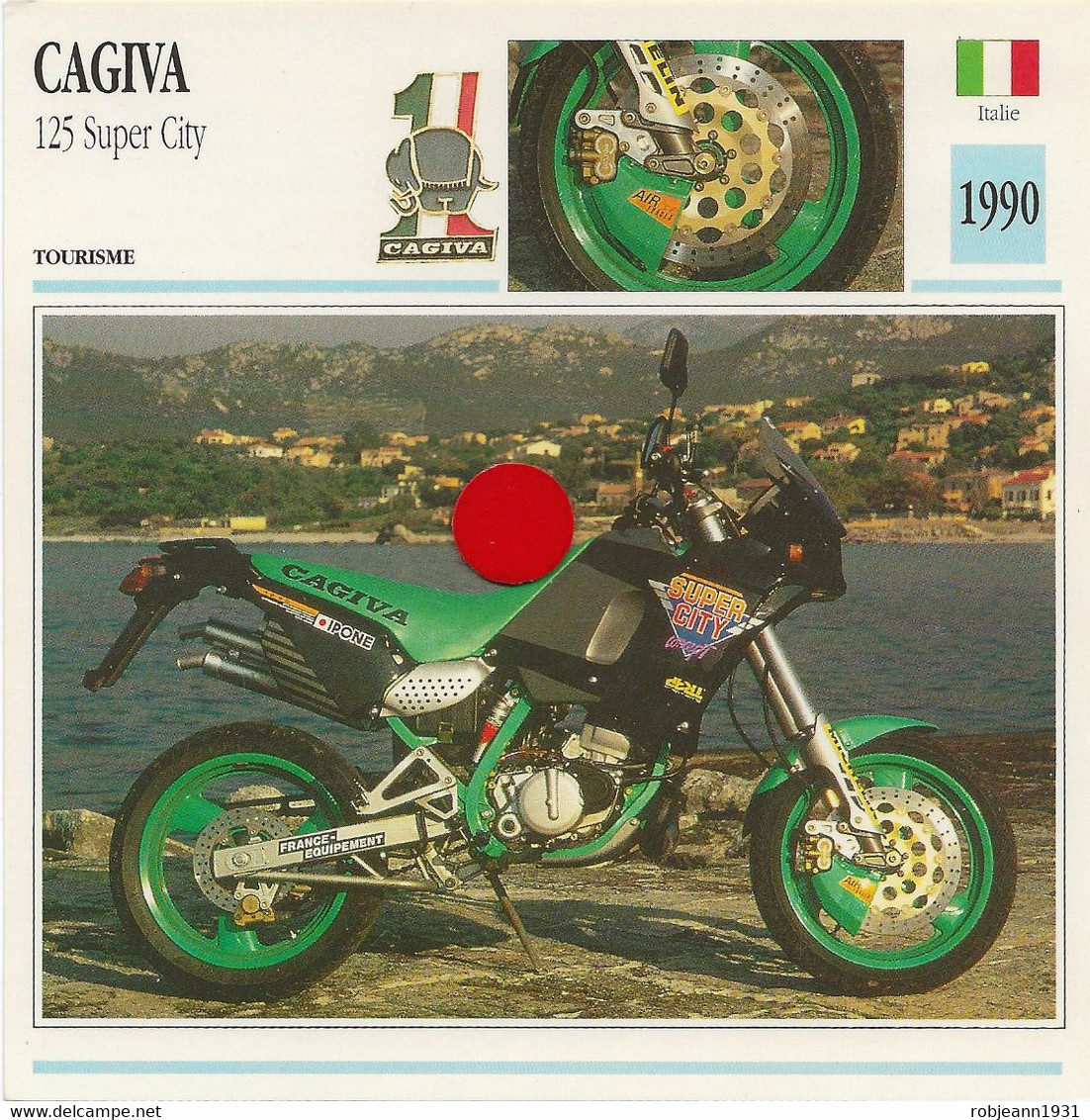 Transports - Sports Moto - Carte Fiche Technique Moto - Cagiva 125 Super City - Tourisme - Italie 1990 - Motorradsport