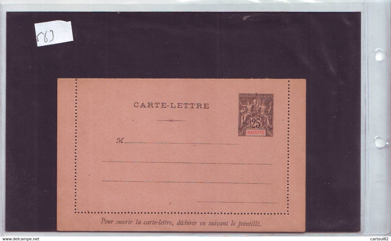 583  ENT  Entier  MAYOTTE  CL - Enteros Postales & PAP