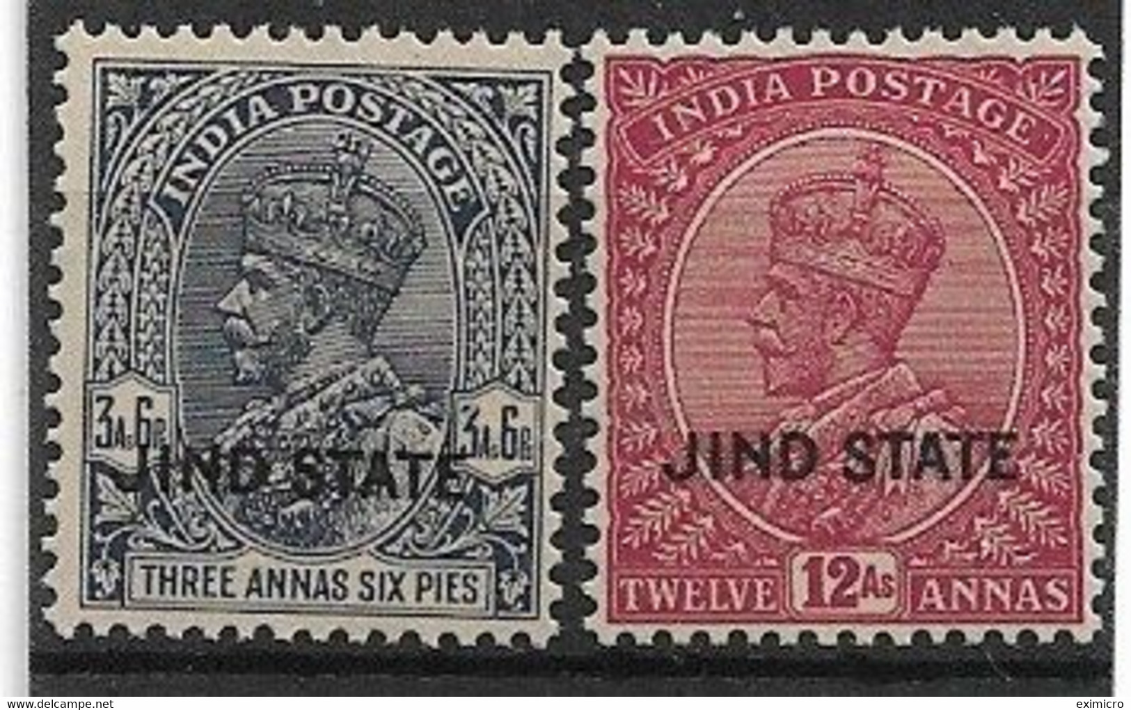 INDIA - JHIND 1927 - 1937 3a 6p And 12a SG 93W And SG 97 UNMOUNTED MINT - Jhind